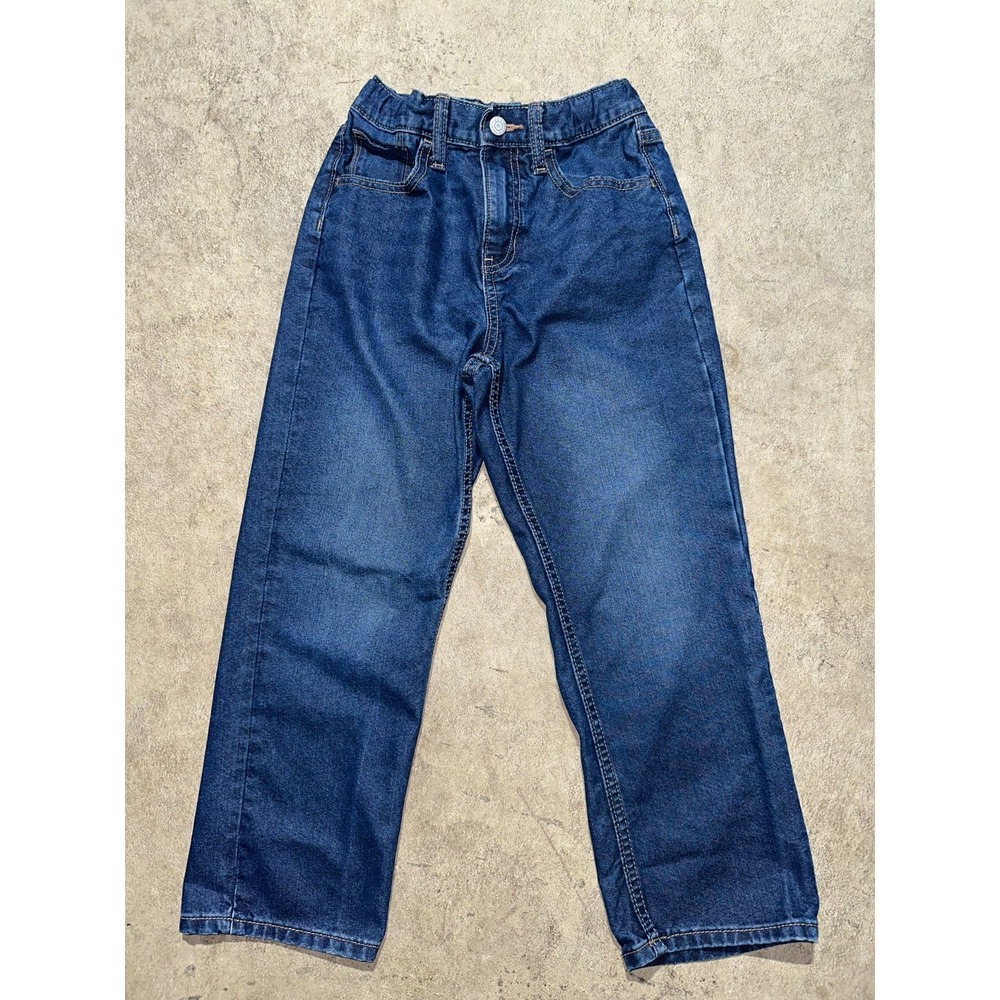 Old Navy Jeans Girls Sz 10 Blue Denim High Rise Slouchy Straight Fit Stretch
